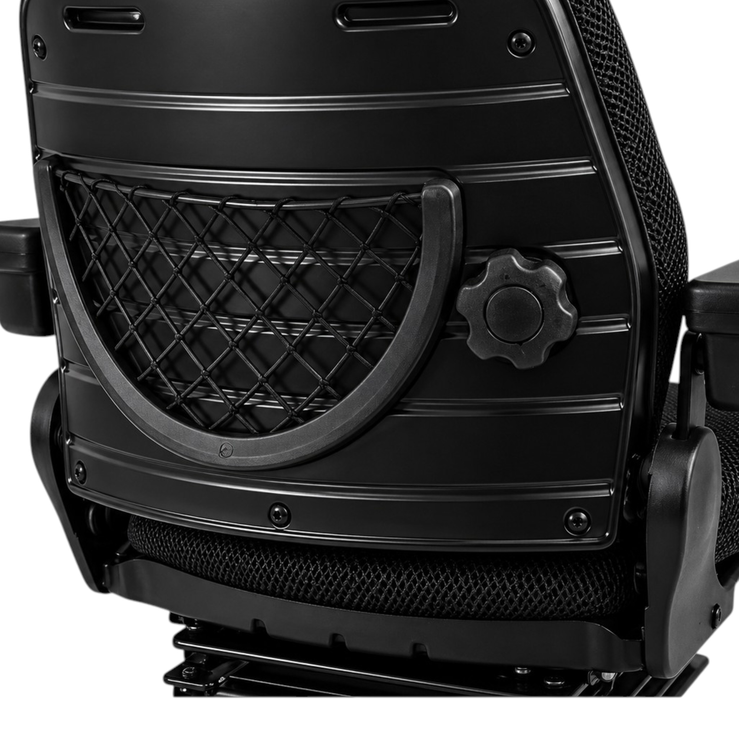 Siedzenie pneumatyczne Kramp K-Lux SKL8202510BB 12V do ciągnika i maszyny, czarne