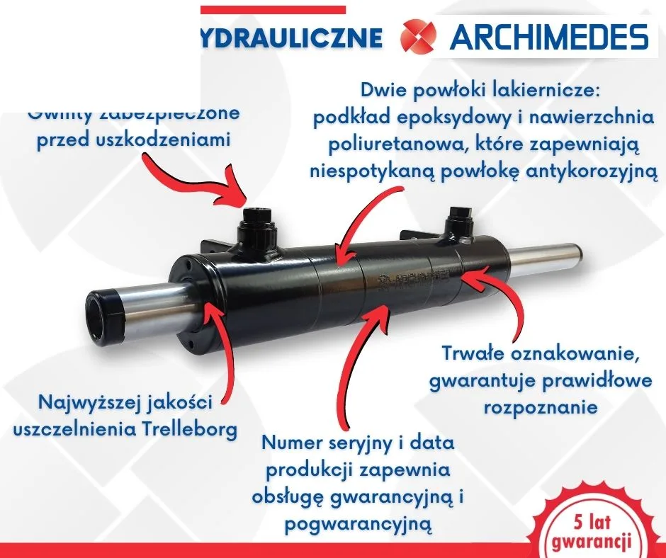 Cylinder hydrauliczny - siłownik jednostronny pomocniczy do Zetor 70118033 ARCHIMEDES 44774
