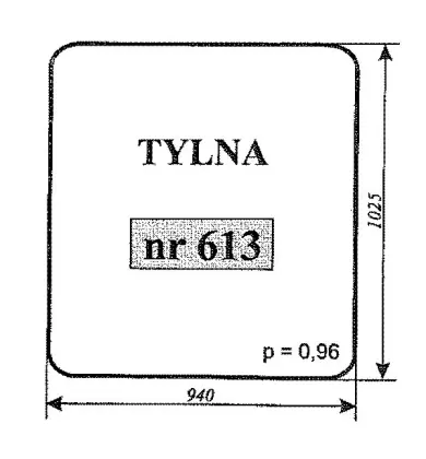 Szyba tylna do spycharko-równiarki SHN 4-120 32284