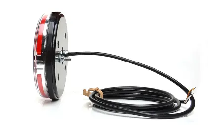 Lampa zespolona tylna okrągła LED 12/24V 3-funcyjna lewo-prawa uniwersalna migacz pływający wodoodporna z przewodem neon 32378
