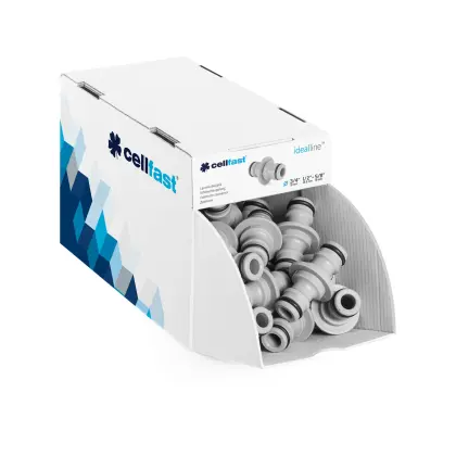 Łącznik dwójnik (ABS) IDEAL 1/2-3/4" 33173
