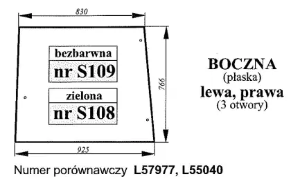 Szyba boczna bezbarwna do John Deere 33631