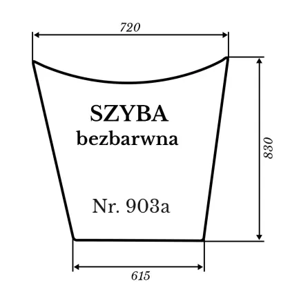 Szyba boczna Ogrodnik kabina Szyszka 903a 33953