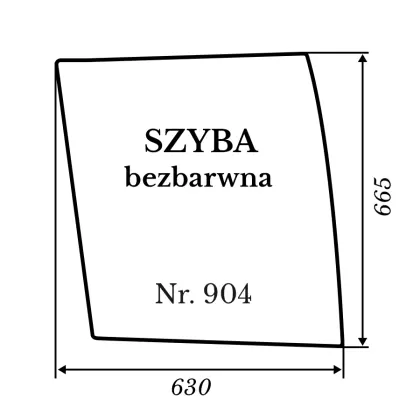 Szyba drzwi góra Ogrodnik kabina Szyszka 904 33954