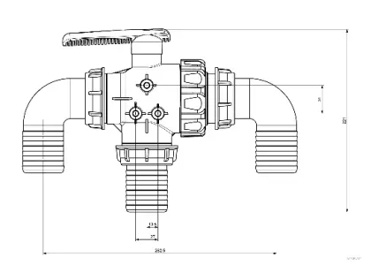 Zawór kulowy Proline 3-drożny 2" 34025