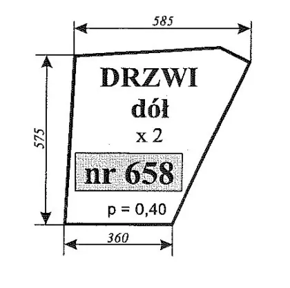 Szyba drzwi dolna do Zetor 84368037 8211, 8245, 9211, 9245, 10211, 10245, 11211, 11245, 12211, 12245, 14225, 14245, 16245 34118