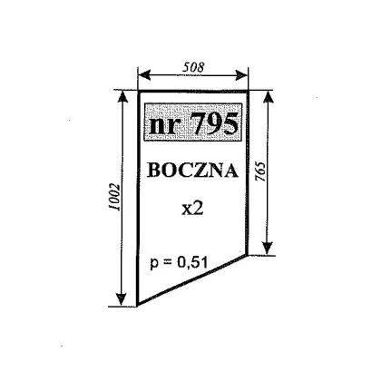 Szyba boczna do kombajnu Bizon Naglak 35270