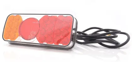 Lampa tylna zespolona diodowa W66P 6-funcyjna oświetlenie tablicy rejestracyjnej LED 12/24V prawa wodoodporna z przewodem 35525
