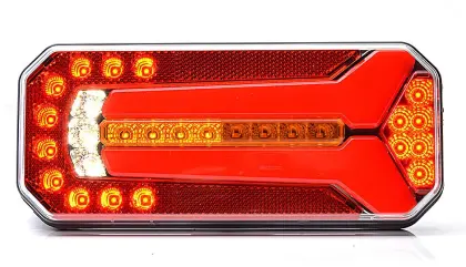 Lampa zespolona tylna prostokątna W150DD 7-funkcyjna z dynamicznym kierunkowskazem 12V/24V wodoodporna IP68 LED neon 35536