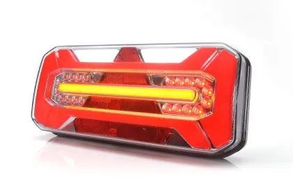 Lampa zespolona tylna prostokątna W184 LED 12V/24V wodoodporna IP68 LED kierunek pływający neon lewa z przewodem 35560