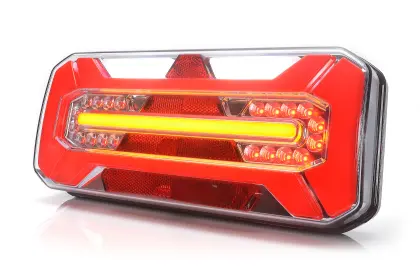 Lampa zespolona tylna prostokątna W184 LED 12V/24V wodoodporna IP68 LED kierunek pływający neon prawa z przewodem 35561
