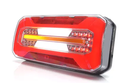 Lampa zespolona tylna prostokątna W185DD LED 12V/24V wodoodporna IP68 LED kierunek pływający neon prawa - lewa uniwersalna z przewodem 35565