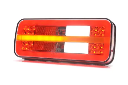 Lampa zespolona tylna W187DD LED 12V/24V wodoodporna IP68 LED kierunek pływający neon prawa z przewodem 35567