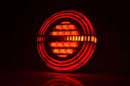 Lampa zespolona tylna okrągła W191DD LED 12V/24V wodoodporna IP66/68 uniwersalna prawa, lewa neon kierunek pływający 35578