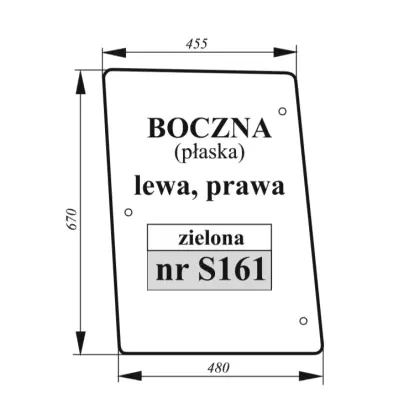 Szyba boczna lewa, prawa CASE 35795