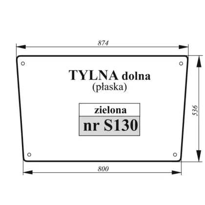 Szyba tylna dolna Claas Renault płaska zielona 6005014312 35983