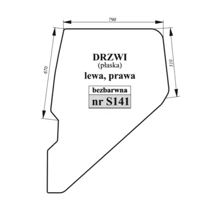 Szyba drzwi l/p Fiat bezbarwna 35994