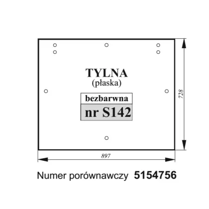 Szyba tylna Fiat bezbarwna 35995