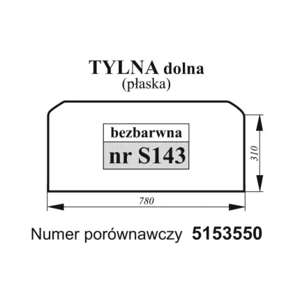 Szyba tylna dolna Fiat bezbarwna 35996