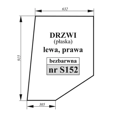 Szyba drzwi lewa/prawa do Case 36002