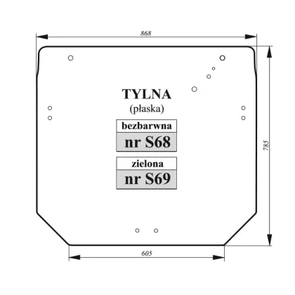 Szyba tylna John Deere zielona R206835 36033