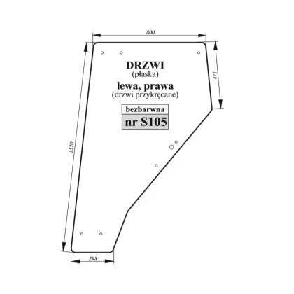 Szyba drzwi L/P Renault bezbarwna drzwi przykręcane 36046