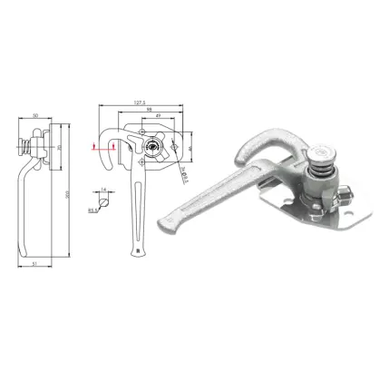 Zaczep do burty prawy 1000 kg 36212