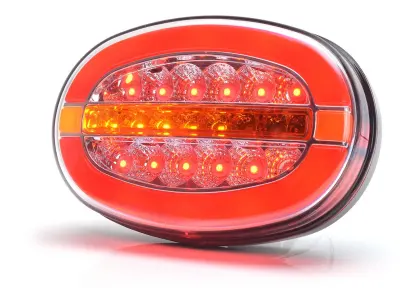 Lampa zespolona tylna elipsa W205DD uniwersalna prawa-lewa LED 12V/24V wodoodporna IP66/68 neon kierunek pływający 36556