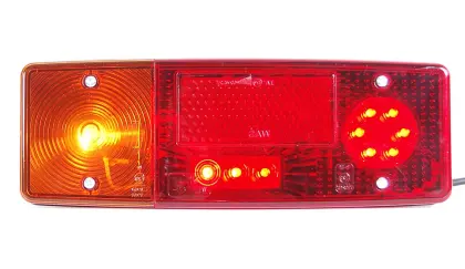 Lampa zespolona tylna E-551 z oświetleniem tablicy rejestracyjnej LED 12/24V lewa dodatkowy odblask kierunek żarówka wodoodporna z przewodem 37268