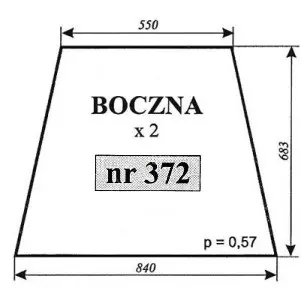 Szyba boczna kabina Ciechocin 37387