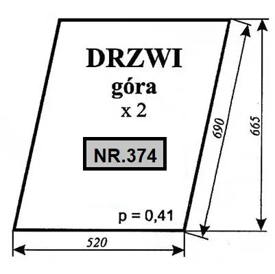 Szyba drzwi góra MF kabina Ciechocin 37389