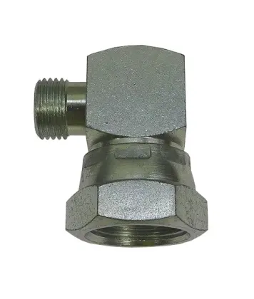 Złącze hydrauliczne kolanko 90 AB M24x1,5 - M16x1,5 16S/10L stożek starego typu bez oringu 38385