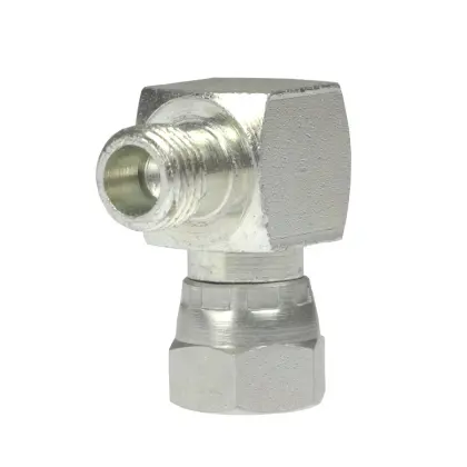 Złącze hydrauliczne kolanko 90 AB M10x1 - M10x1 5L/5L stożek starego typu bez oringu 38426