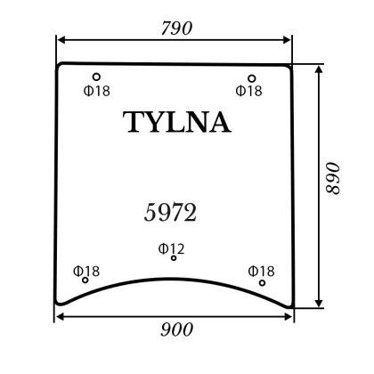 Szyba tylna do Kubota BX231 38803