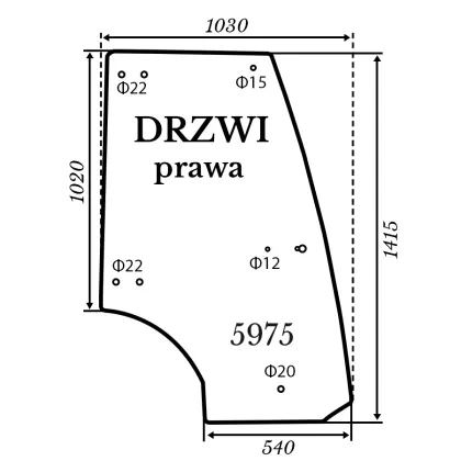 Szyba drzwi prawa do Kubota BX231 38806
