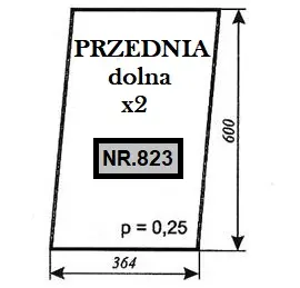 Szyba przednia dolna do Ursus 1634/1934 38835