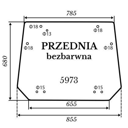Szyba przednia bezbarwna do Kubota BX231 39359