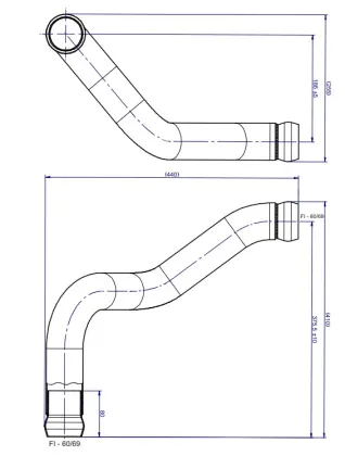 Rura łącząca tłumiki do John Deere AL116902 40406