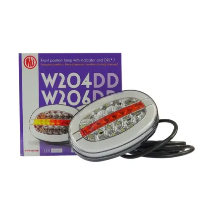 Lampa zespolona przednia elipsa W206DD uniwersalna prawa-lewa LED 12V/24V wodoodporna IP66/68 neon kierunek pływający 41686