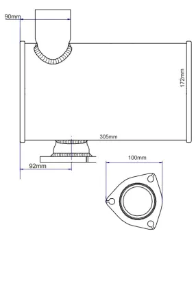 Tłumik wydechowy beczka Massey Ferguson 3050 INOX ANDORIA 42166
