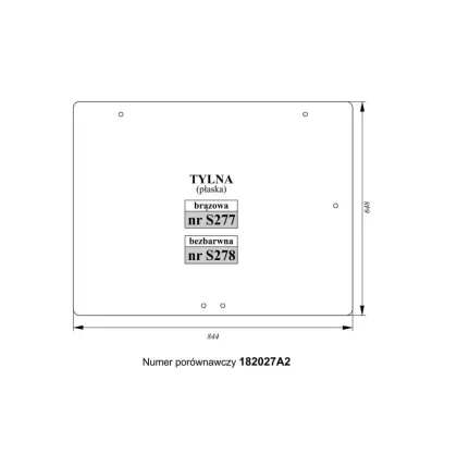 Szyba tylna do Case 45129