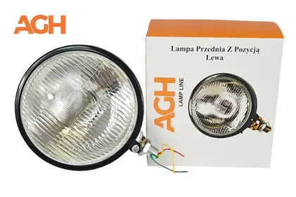 LAMPA PRZEDNIA REFLEKTOR Z POZYCJĄ POSTOJÓWKĄ METALOWY LEWY LEWA DO URSUS C-330 C-360 + ŻARÓWKA AGH  46657210 PREMIUM