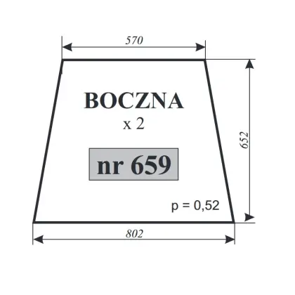 Szyba boczna do C-360 kabina Szczytno 12150