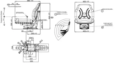 Siedzenie uniwersalne PVC dzielone wysokie oparcie fotel do ciągnika C330 C360 Zetor MTZ T25 ECO 11145