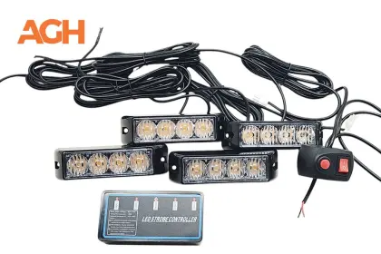 LAMPA OSTRZEGAWCZA 4 LED STROBOSKOPOWA 12V-24V