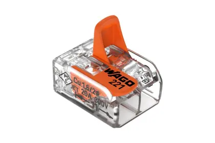Złączka 2-przewodowa 4.0mm do linek przezroczysta WAGO 221-412