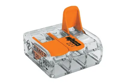 Złączka 3-przewodowa 4.0mm do linek przezroczysta WAGO 221-413