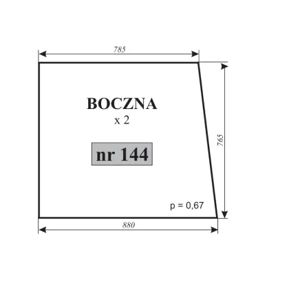 Szyba boczna C-355 kabina czeska 11831