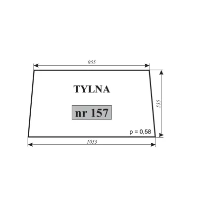 Szyba tylna do MF-255 kabina 11844