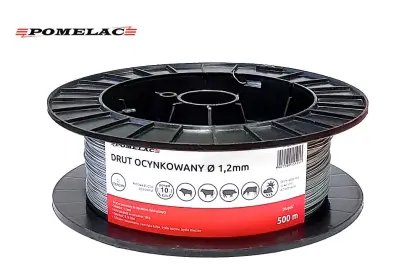Szpula z drutem ocynkowanym fi 1,2 mm 500 m Pomelac 105010018